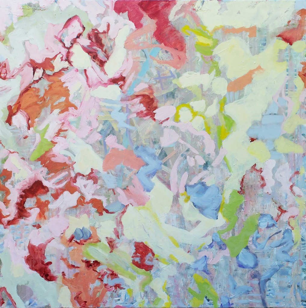 Gabrielle Jones, Swirl Autumn, oil on canvas,101 x 101 cm